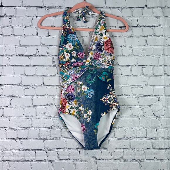 JOHNNY WAS Sady Halterneck One Piece Swimsuit XS NEW* - Picture 3 of 5